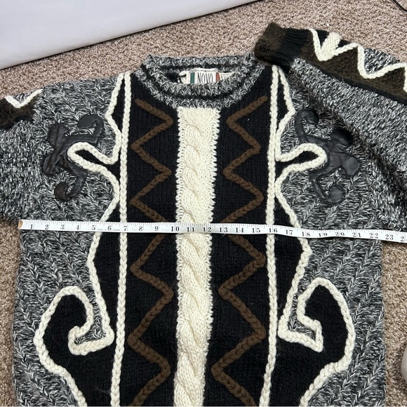 Novo unisex vintage mohair wool sweater medium 3D textured knit biggie Cosby - Picture 7 of 7